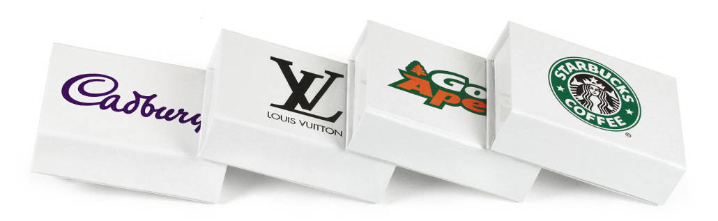 Mini White Flip Box bedruckt mit Ihrem Logo